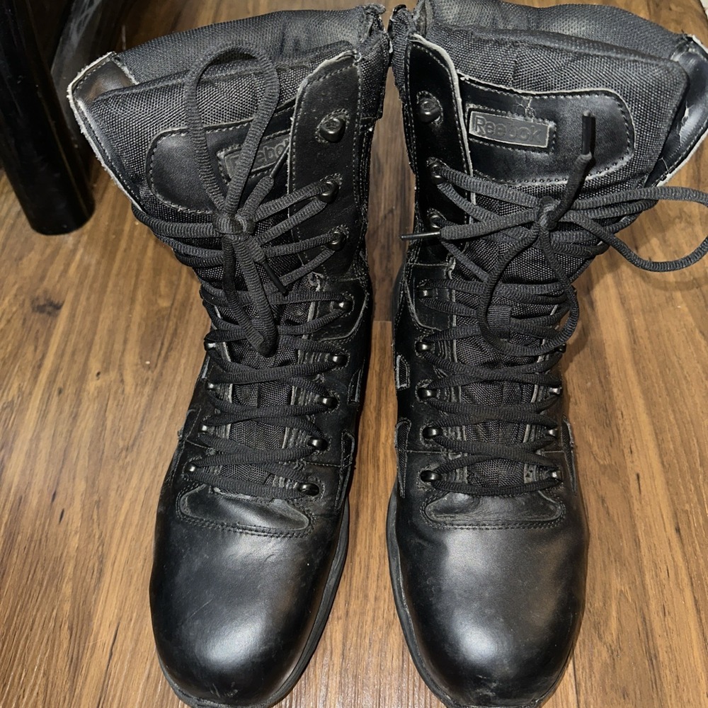 REEBOK RAPID RESPONSE RB® BLACK 8" BOOT SIDE-ZIP COMPOSITE TOE DUTY BOOTS RB8874